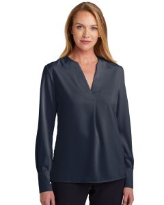 Brooks Brothers Womens Open-Neck Satin Blouse - BB18009